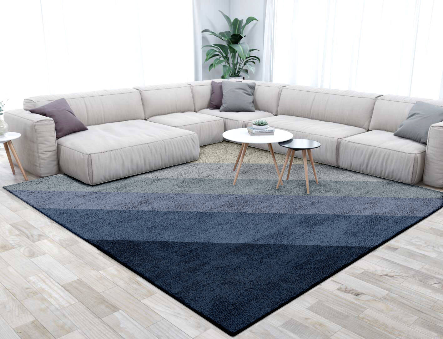 Ford Gradation Square Hand Tufted Bamboo Silk Custom Rug by Rug Artisan