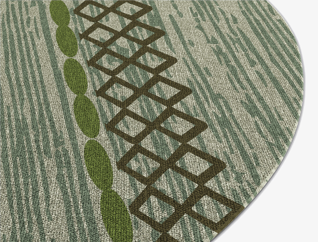 Forest Flatweaves Oval Outdoor Recycled Yarn Custom Rug by Rug Artisan