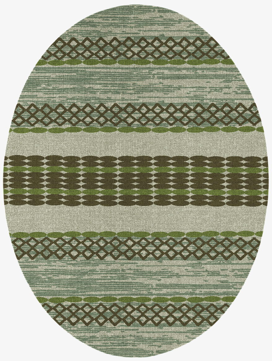 Forest Flatweaves Oval Outdoor Recycled Yarn Custom Rug by Rug Artisan