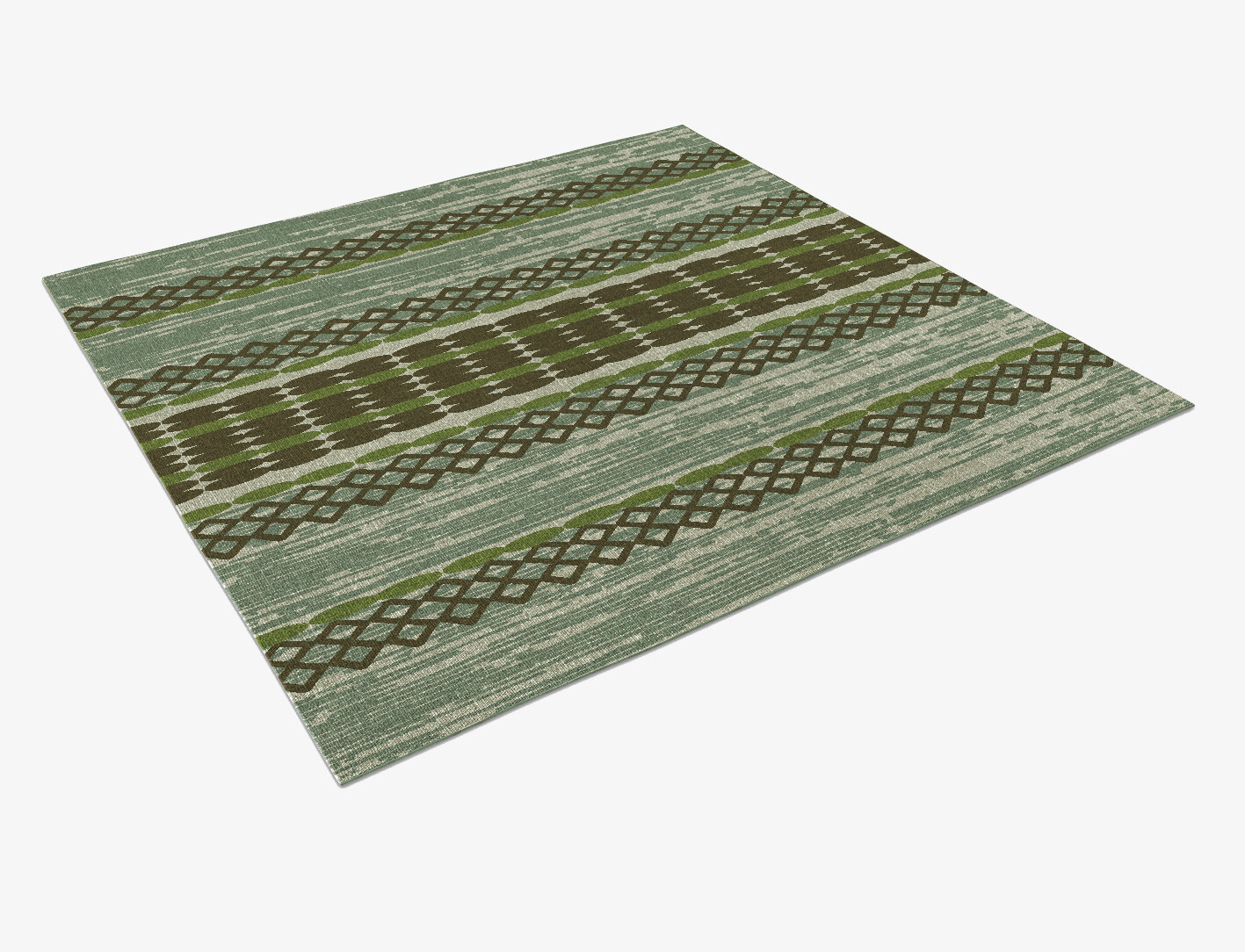Forest Flatweaves Square Outdoor Recycled Yarn Custom Rug by Rug Artisan