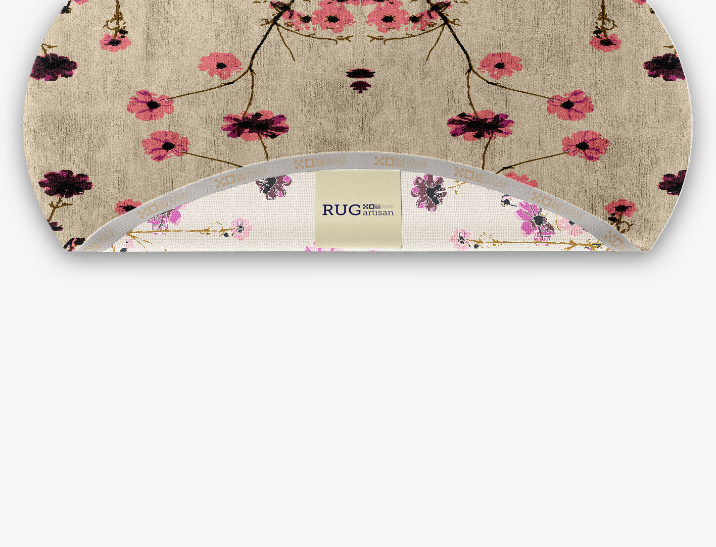 Foxglove Floral Oval Hand Knotted Bamboo Silk Custom Rug by Rug Artisan