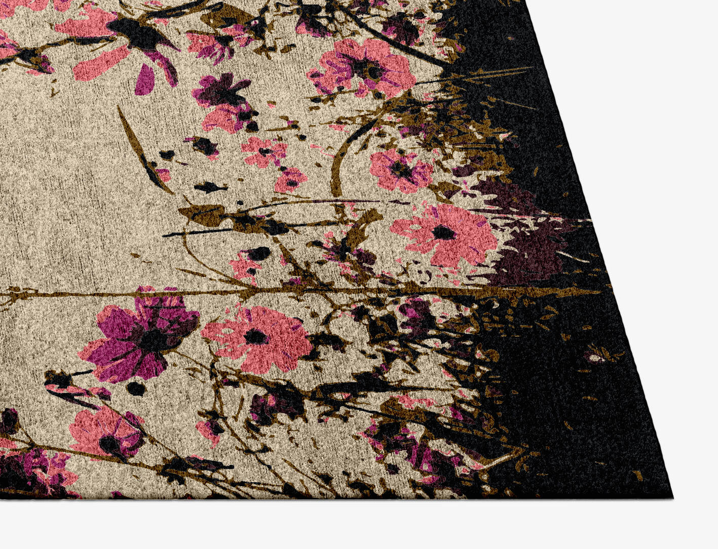 Foxglove Floral Rectangle Hand Knotted Bamboo Silk Custom Rug by Rug Artisan