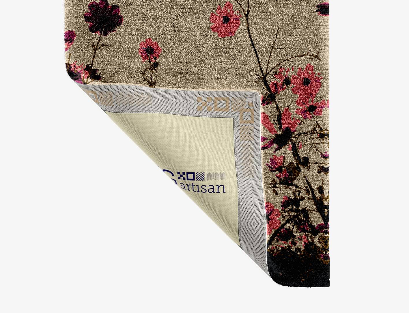 Foxglove Floral Runner Hand Knotted Bamboo Silk Custom Rug by Rug Artisan