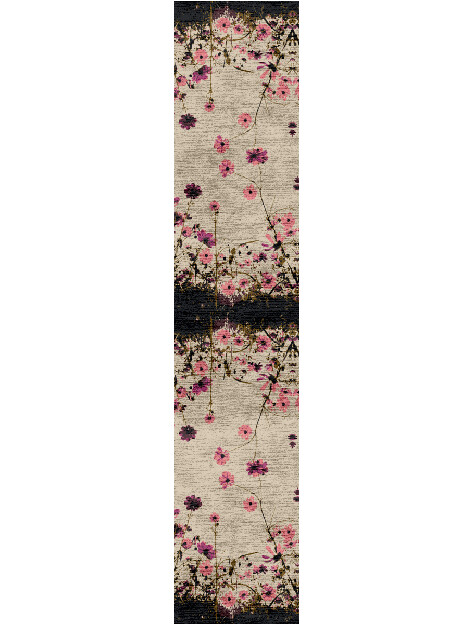 Foxglove Floral Runner Hand Knotted Bamboo Silk Custom Rug by Rug Artisan
