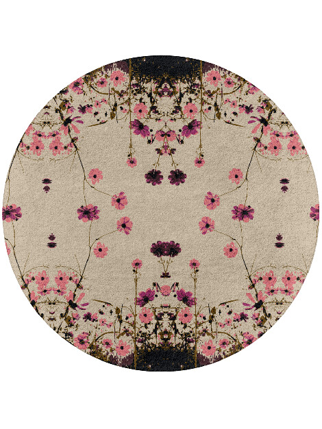Foxglove Floral Round Hand Tufted Pure Wool Custom Rug by Rug Artisan