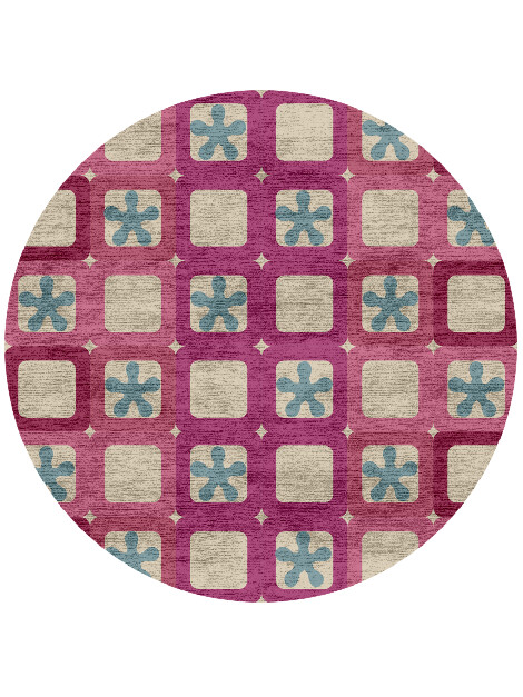 Frames Kids Round Hand Knotted Bamboo Silk Custom Rug by Rug Artisan