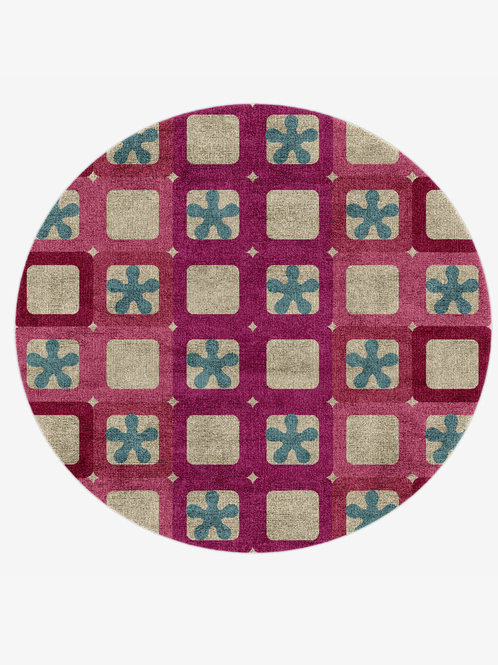 Frames Kids Round Hand Knotted Bamboo Silk Custom Rug by Rug Artisan
