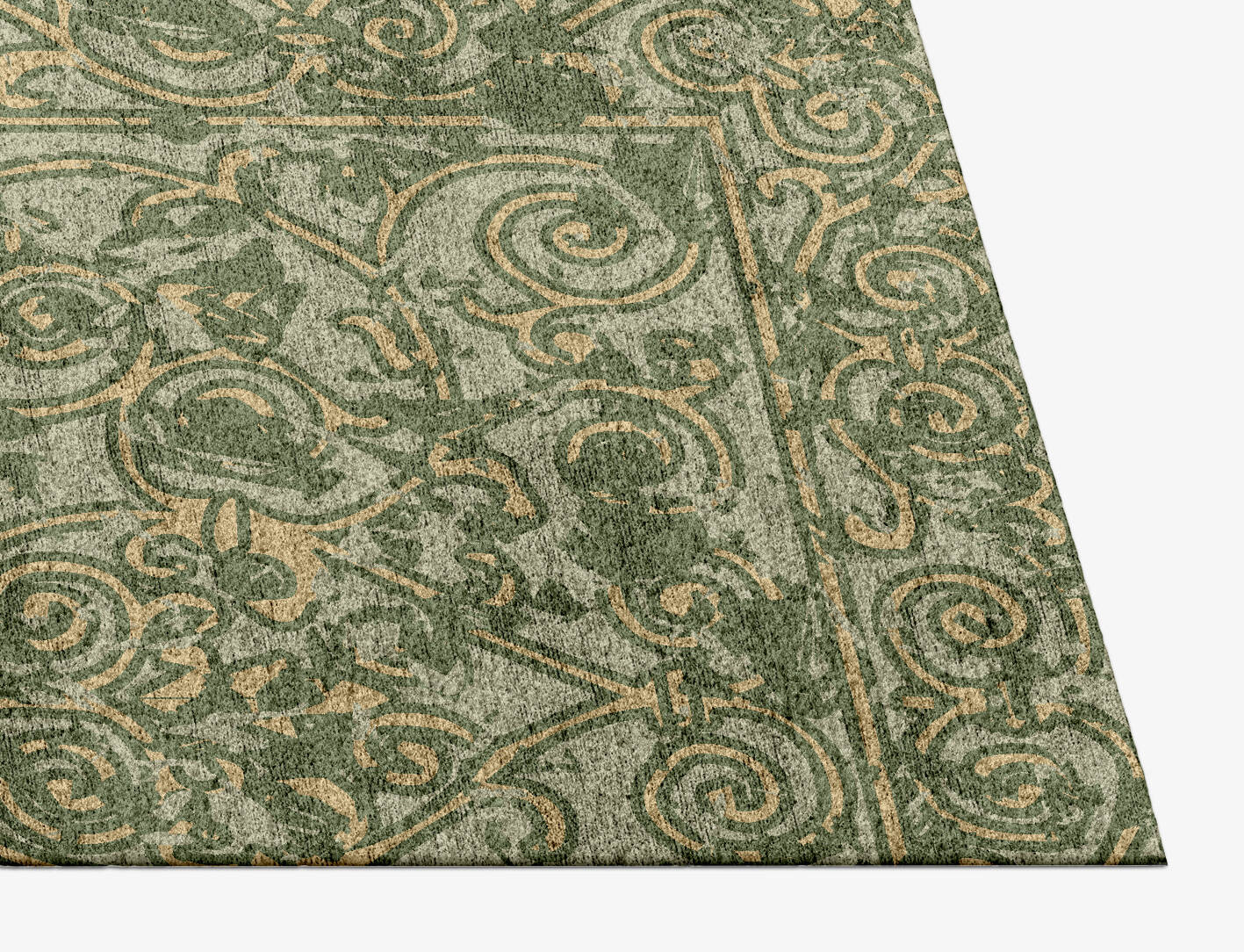 Framework Vintage Rectangle Hand Knotted Bamboo Silk Custom Rug by Rug Artisan