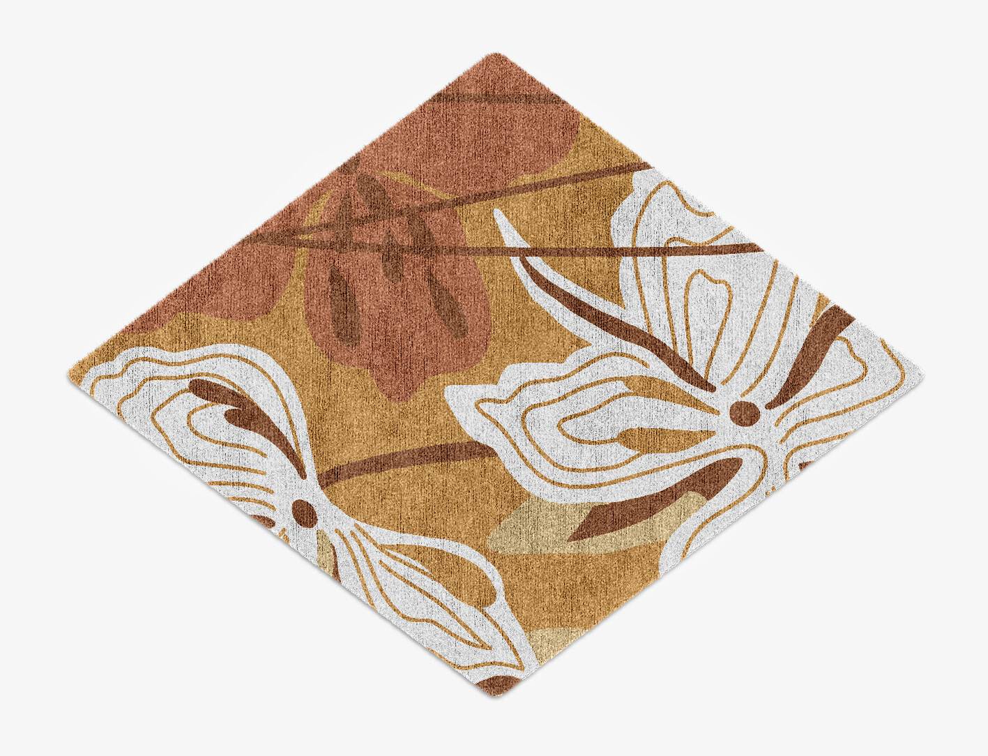 Frasera Field of Flowers Diamond Hand Knotted Bamboo Silk Custom Rug by Rug Artisan