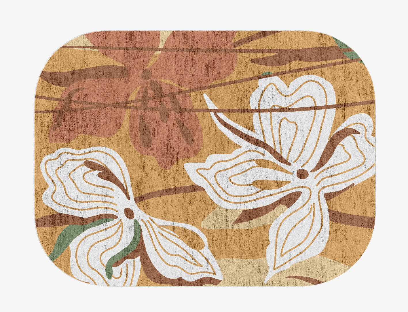 Frasera Field of Flowers Oblong Hand Knotted Bamboo Silk Custom Rug by Rug Artisan