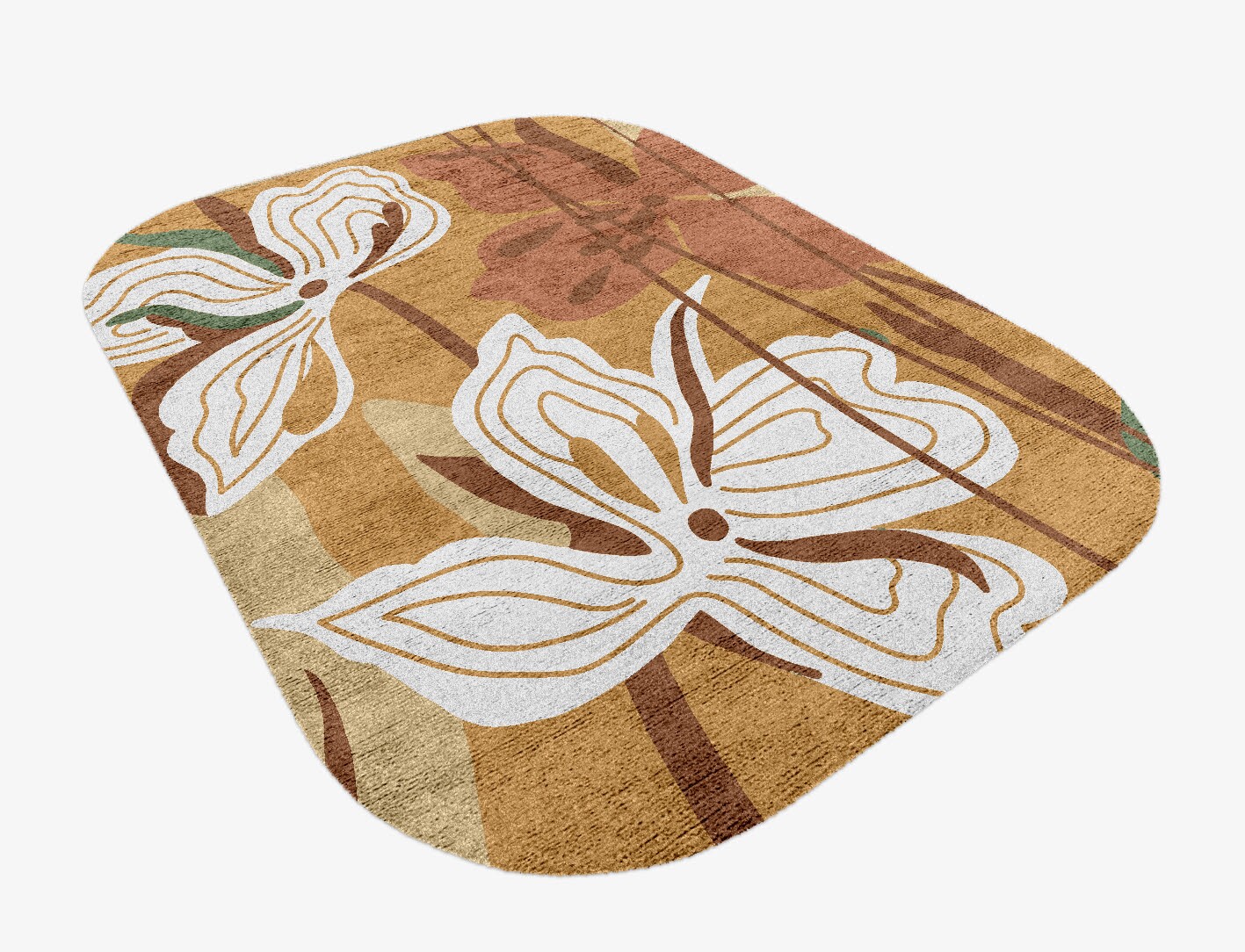 Frasera Field of Flowers Oblong Hand Knotted Bamboo Silk Custom Rug by Rug Artisan