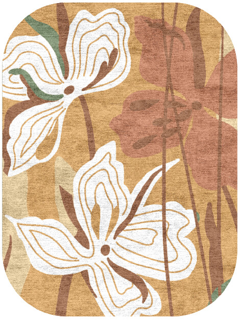 Frasera Field of Flowers Oblong Hand Knotted Bamboo Silk Custom Rug by Rug Artisan