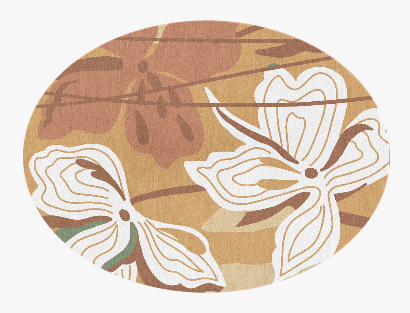 Frasera Field of Flowers Oval Hand Knotted Tibetan Wool Custom Rug by Rug Artisan