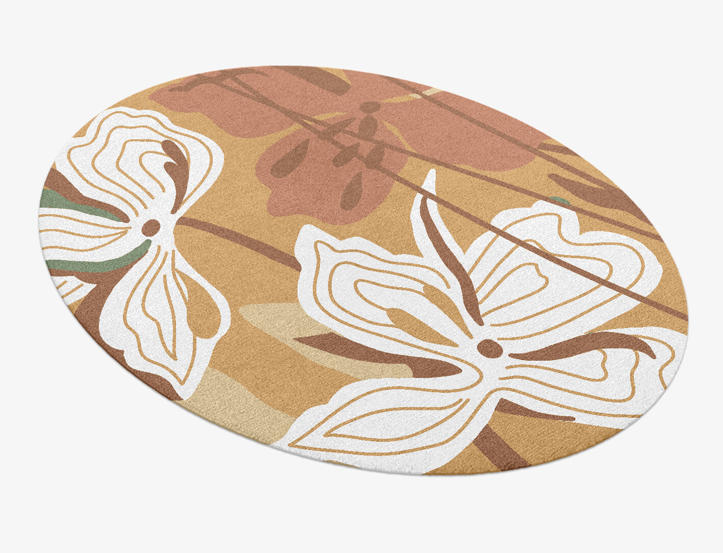 Frasera Field of Flowers Oval Hand Knotted Tibetan Wool Custom Rug by Rug Artisan
