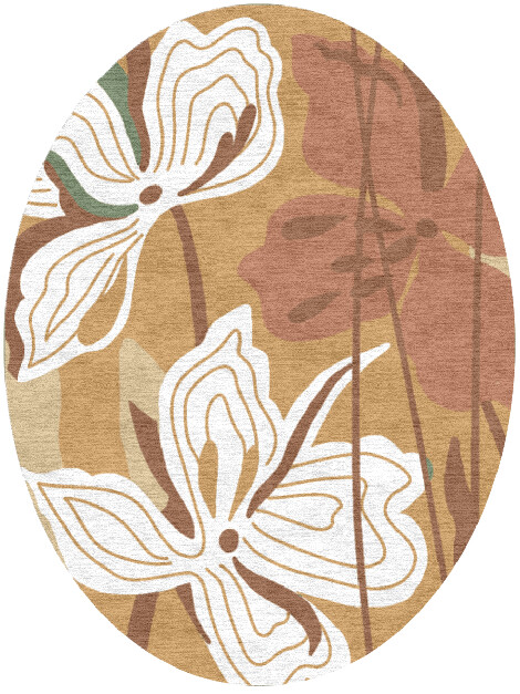 Frasera Field of Flowers Oval Hand Knotted Tibetan Wool Custom Rug by Rug Artisan