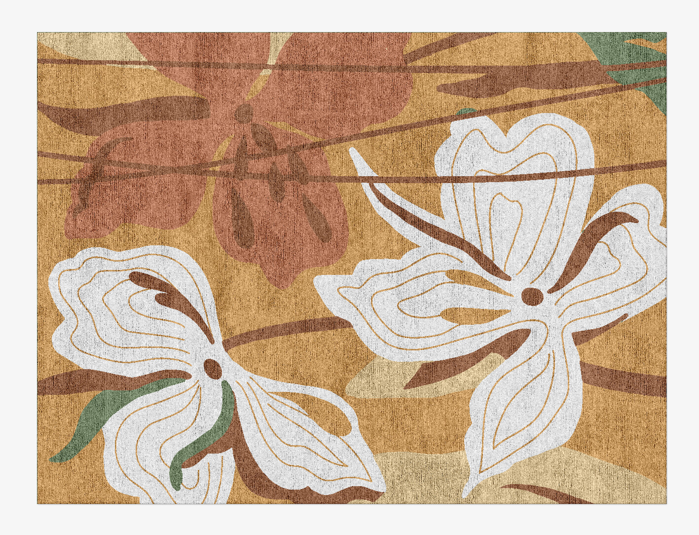Frasera Field of Flowers Rectangle Hand Knotted Bamboo Silk Custom Rug by Rug Artisan