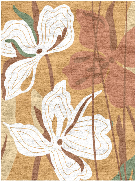 Frasera Field of Flowers Rectangle Hand Knotted Bamboo Silk Custom Rug by Rug Artisan