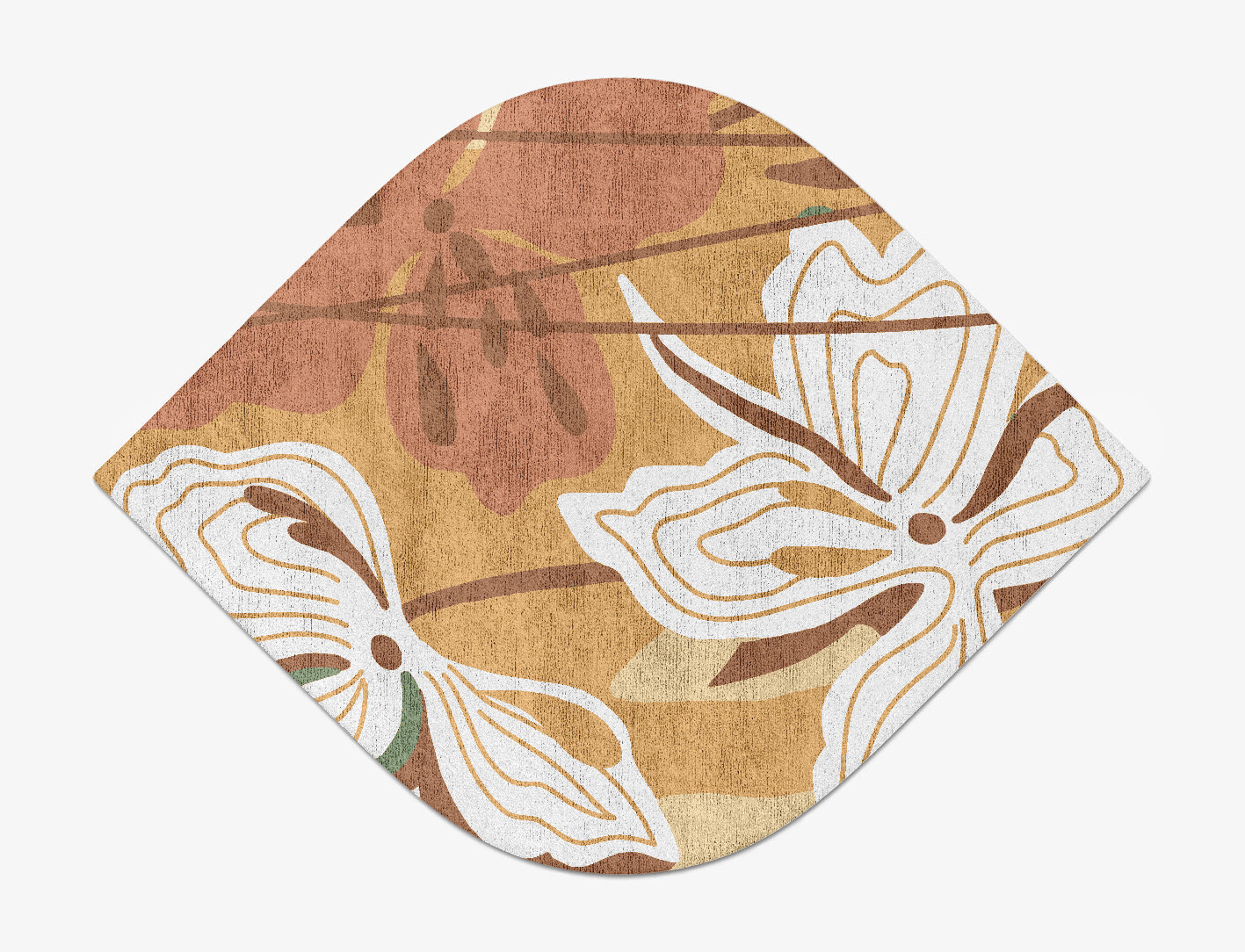 Frasera Field of Flowers Ogee Hand Tufted Bamboo Silk Custom Rug by Rug Artisan