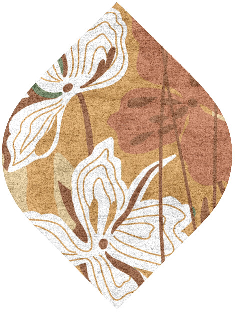 Frasera Field of Flowers Ogee Hand Tufted Bamboo Silk Custom Rug by Rug Artisan