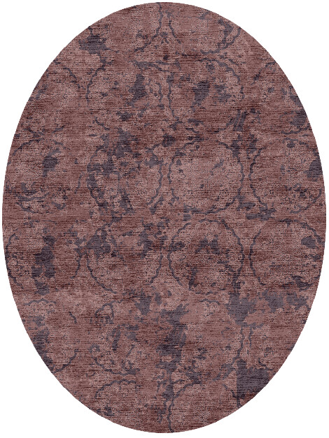 Frayed Arabesque Vintage Oval Hand Knotted Bamboo Silk Custom Rug by Rug Artisan