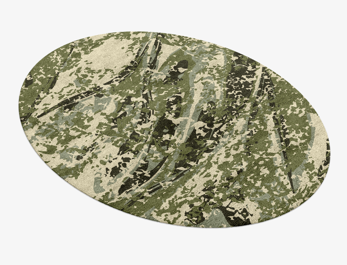 Frenzy Surface Art Oval Hand Knotted Bamboo Silk Custom Rug by Rug Artisan