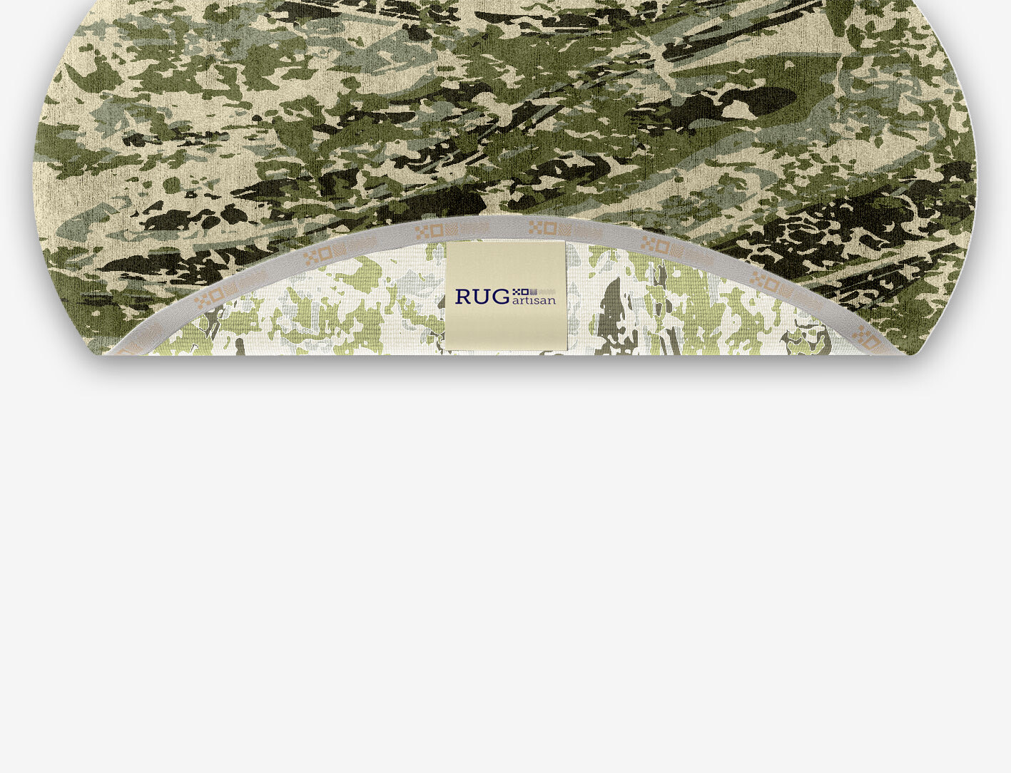 Frenzy Surface Art Oval Hand Knotted Bamboo Silk Custom Rug by Rug Artisan