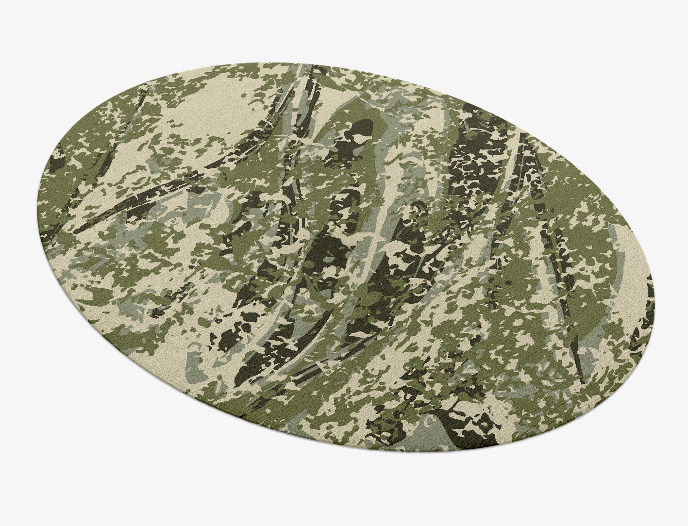 Frenzy Surface Art Oval Hand Knotted Tibetan Wool Custom Rug by Rug Artisan