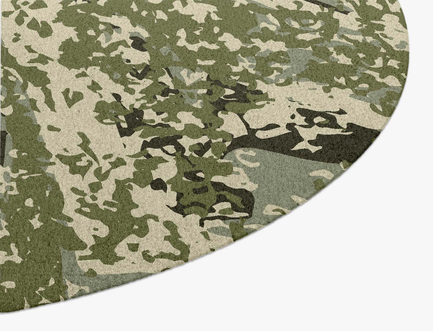 Frenzy Surface Art Oval Hand Knotted Tibetan Wool Custom Rug by Rug Artisan