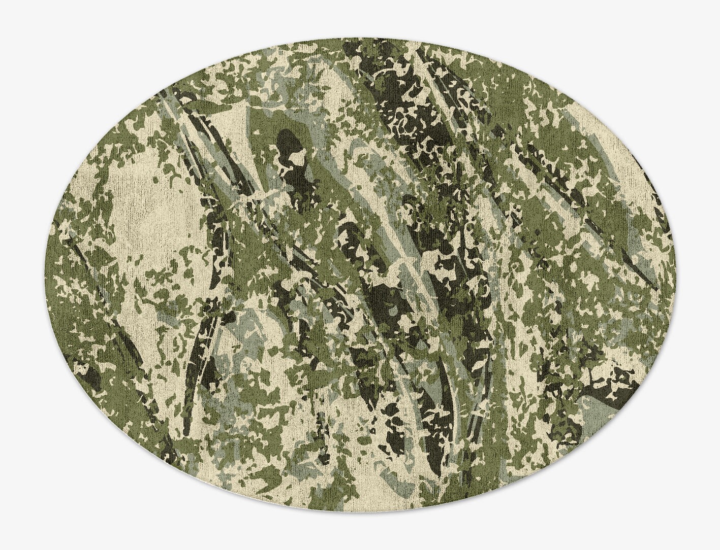 Frenzy Surface Art Oval Hand Tufted Bamboo Silk Custom Rug by Rug Artisan