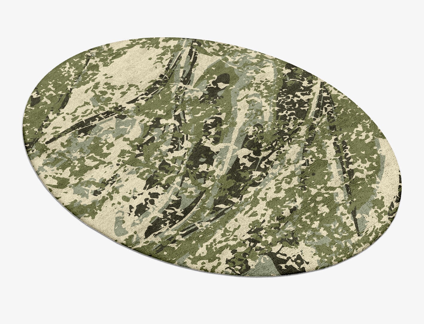 Frenzy Surface Art Oval Hand Tufted Bamboo Silk Custom Rug by Rug Artisan