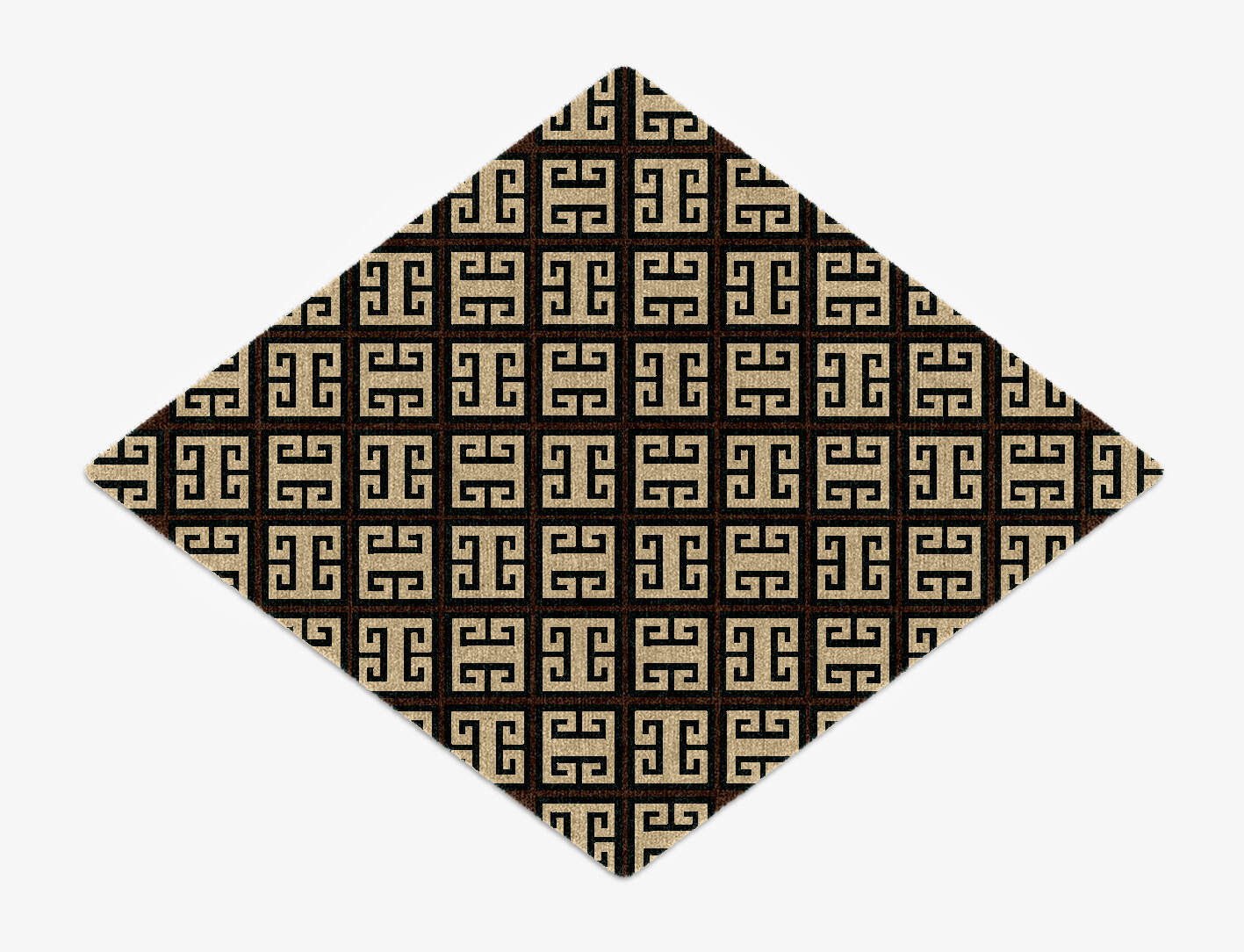 Fret Geometric Diamond Hand Knotted Tibetan Wool Custom Rug by Rug Artisan