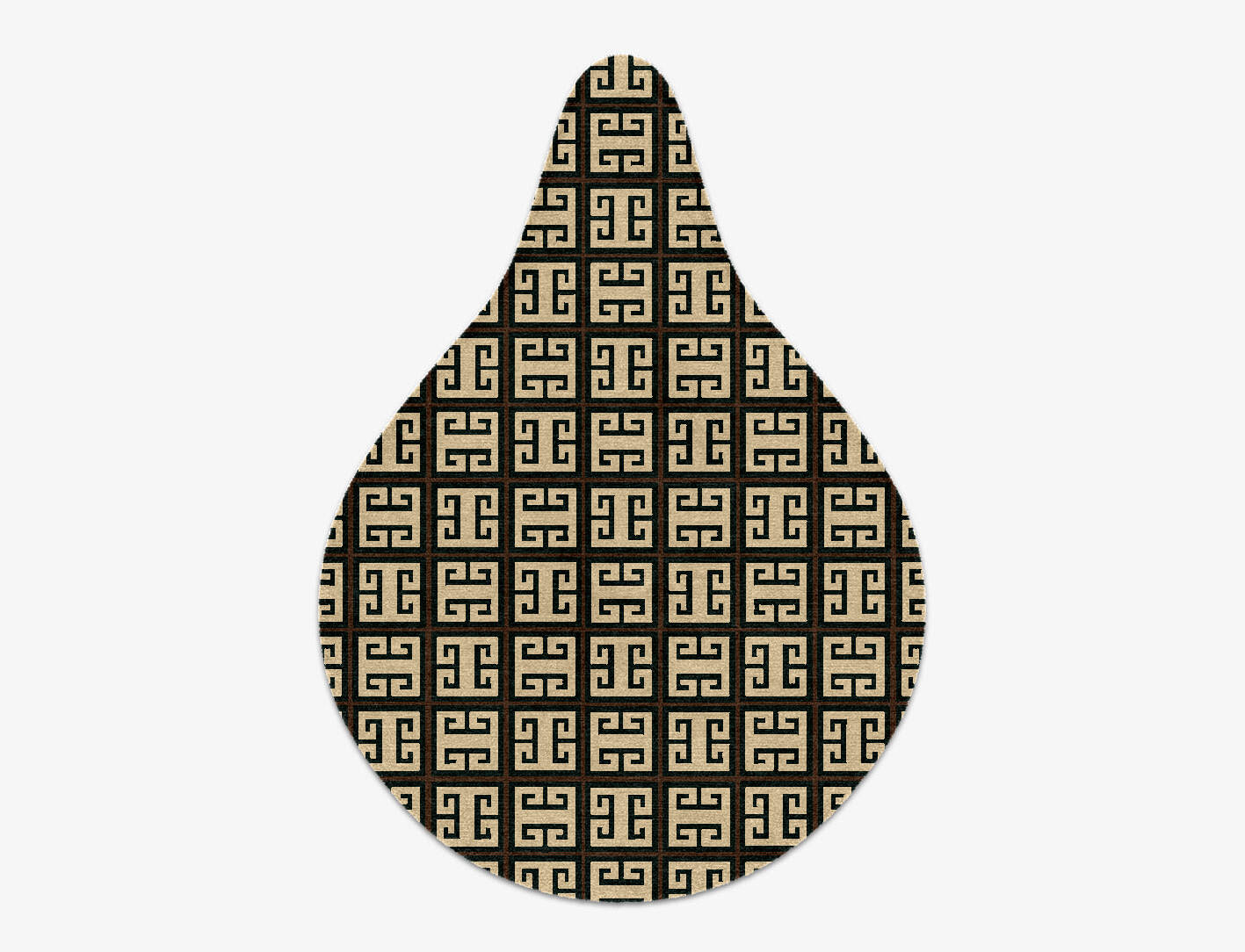 Fret Geometric Drop Hand Knotted Tibetan Wool Custom Rug by Rug Artisan