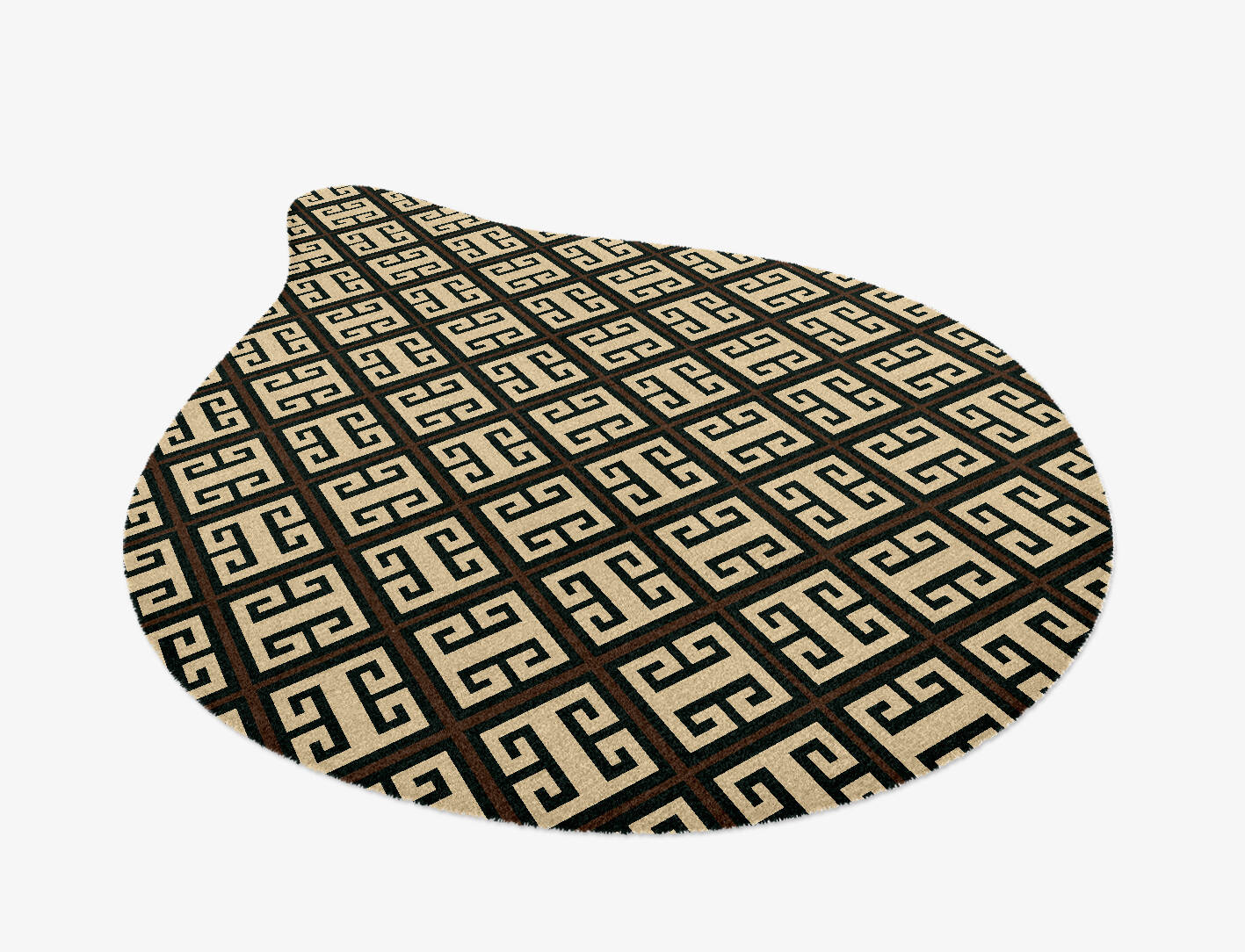 Fret Geometric Drop Hand Knotted Tibetan Wool Custom Rug by Rug Artisan