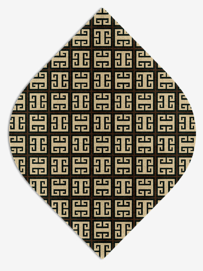 Fret Geometric Ogee Hand Knotted Tibetan Wool Custom Rug by Rug Artisan