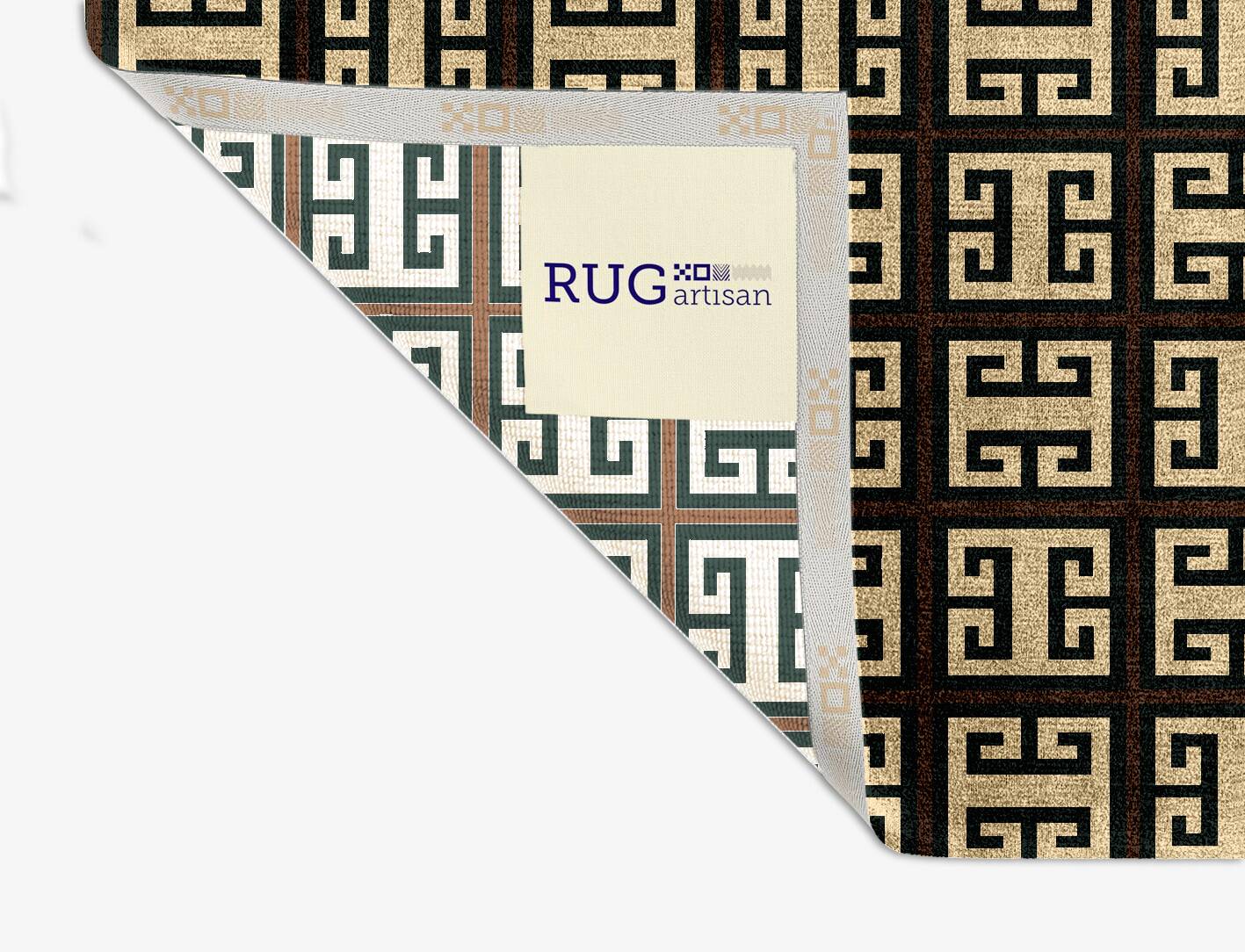 Fret Geometric Square Hand Knotted Bamboo Silk Custom Rug by Rug Artisan