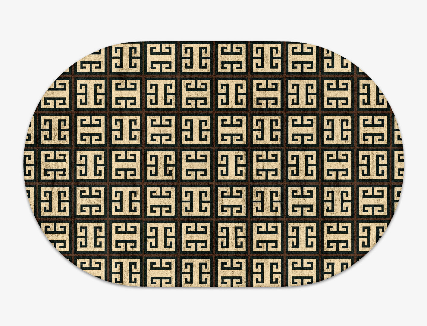 Fret Geometric Capsule Hand Tufted Bamboo Silk Custom Rug by Rug Artisan