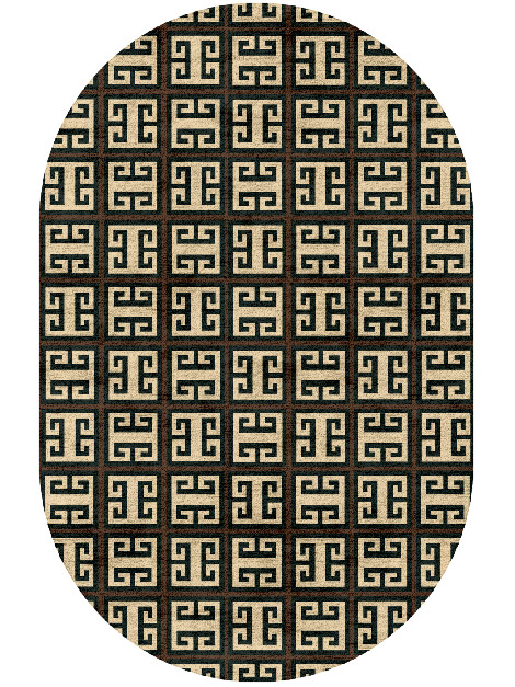 Fret Geometric Capsule Hand Tufted Bamboo Silk Custom Rug by Rug Artisan