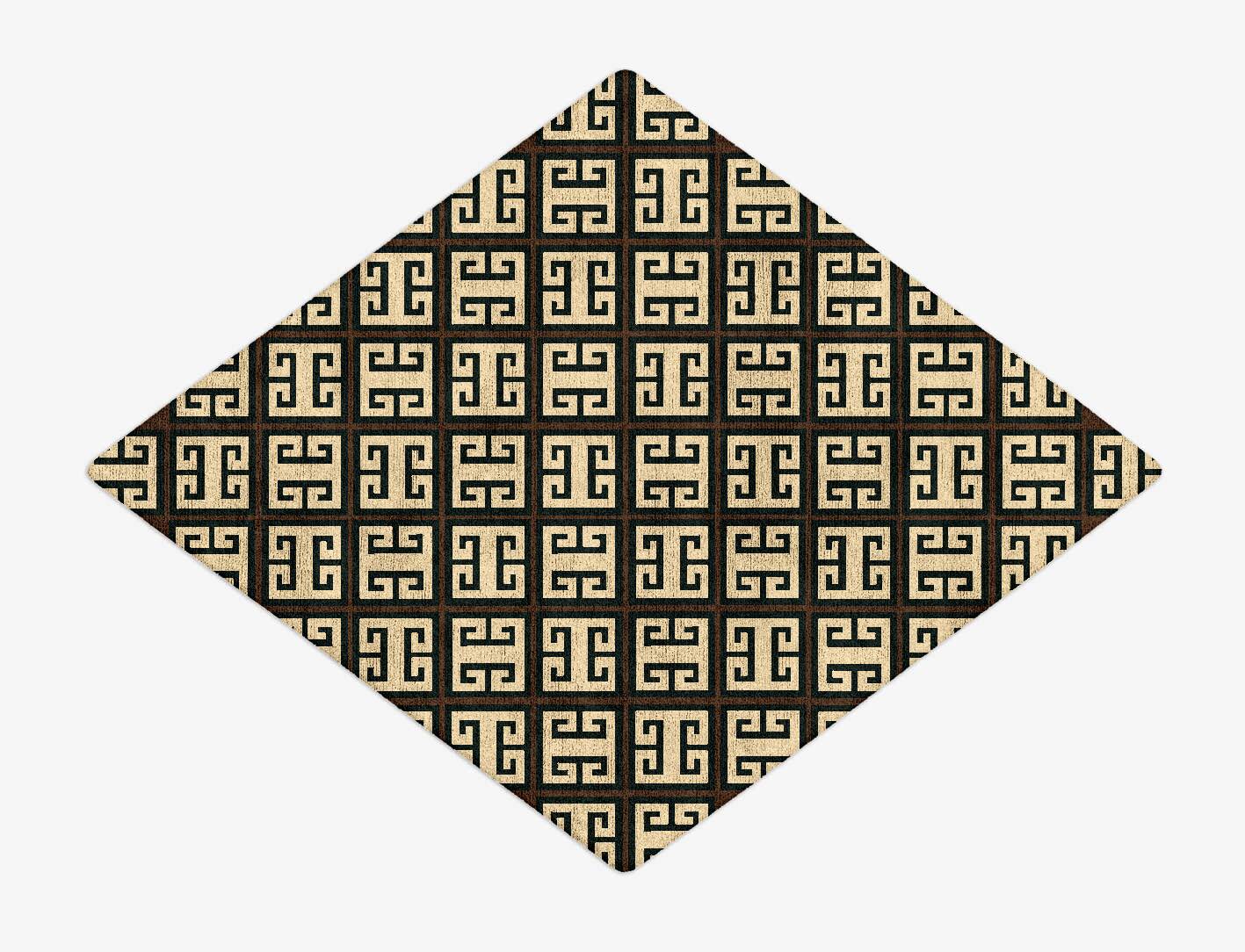 Fret Geometric Diamond Hand Tufted Bamboo Silk Custom Rug by Rug Artisan