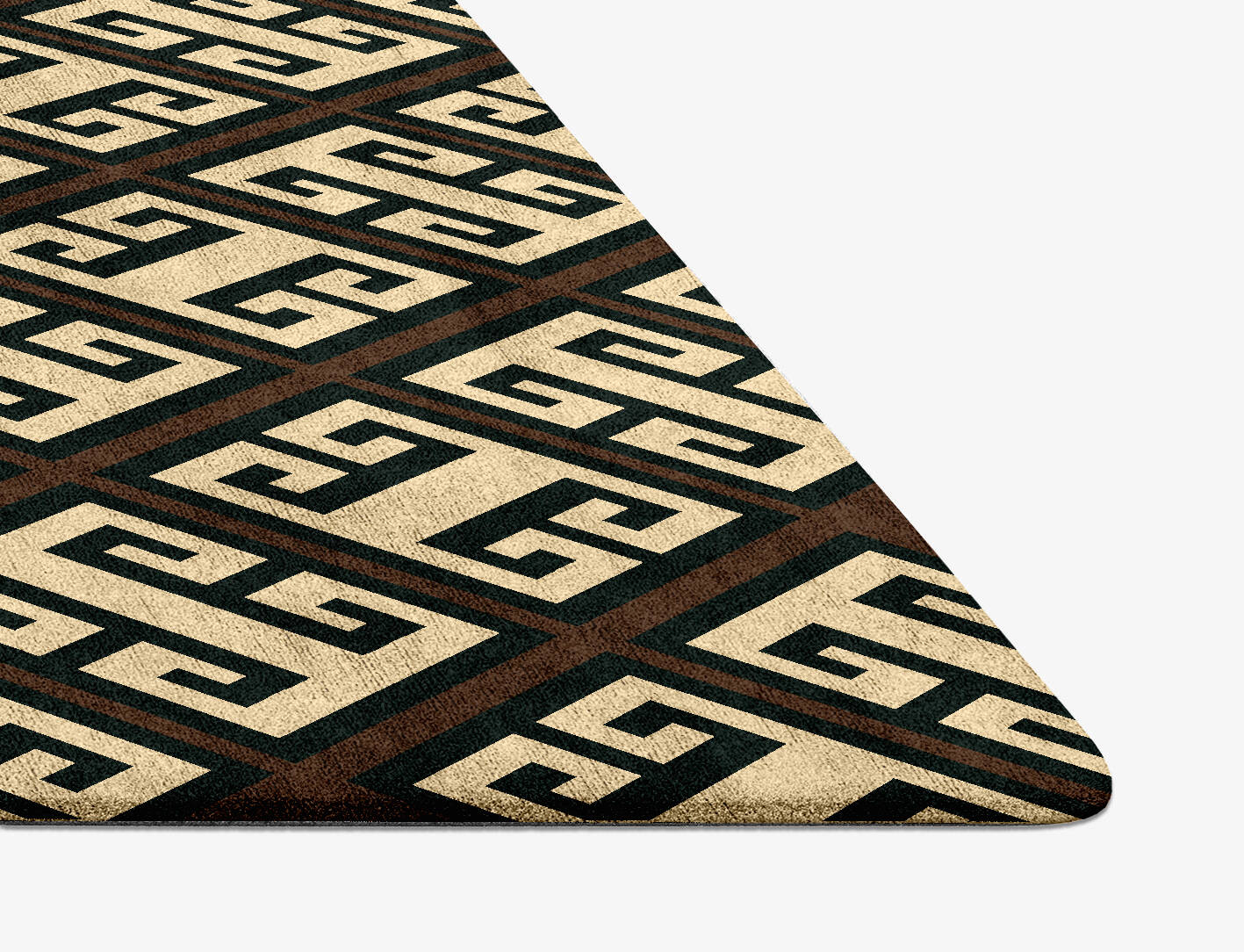 Fret Geometric Diamond Hand Tufted Bamboo Silk Custom Rug by Rug Artisan