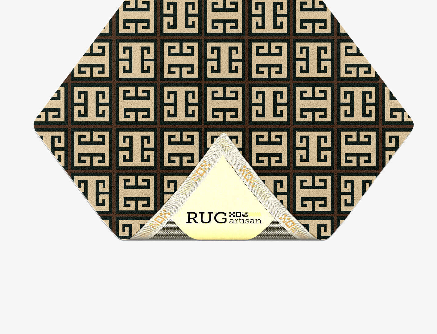 Fret Geometric Diamond Hand Tufted Pure Wool Custom Rug by Rug Artisan