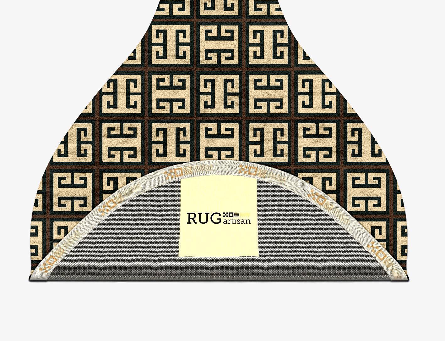 Fret Geometric Drop Hand Tufted Bamboo Silk Custom Rug by Rug Artisan