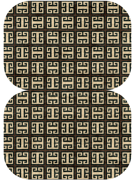 Fret Geometric Eight Hand Tufted Bamboo Silk Custom Rug by Rug Artisan
