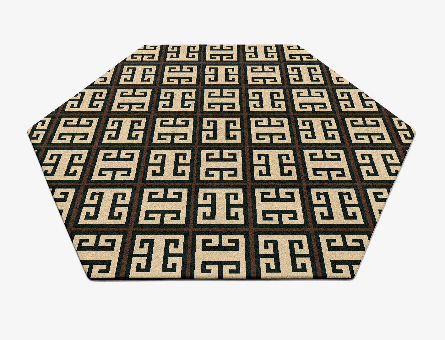 Fret Geometric Hexagon Hand Tufted Pure Wool Custom Rug by Rug Artisan