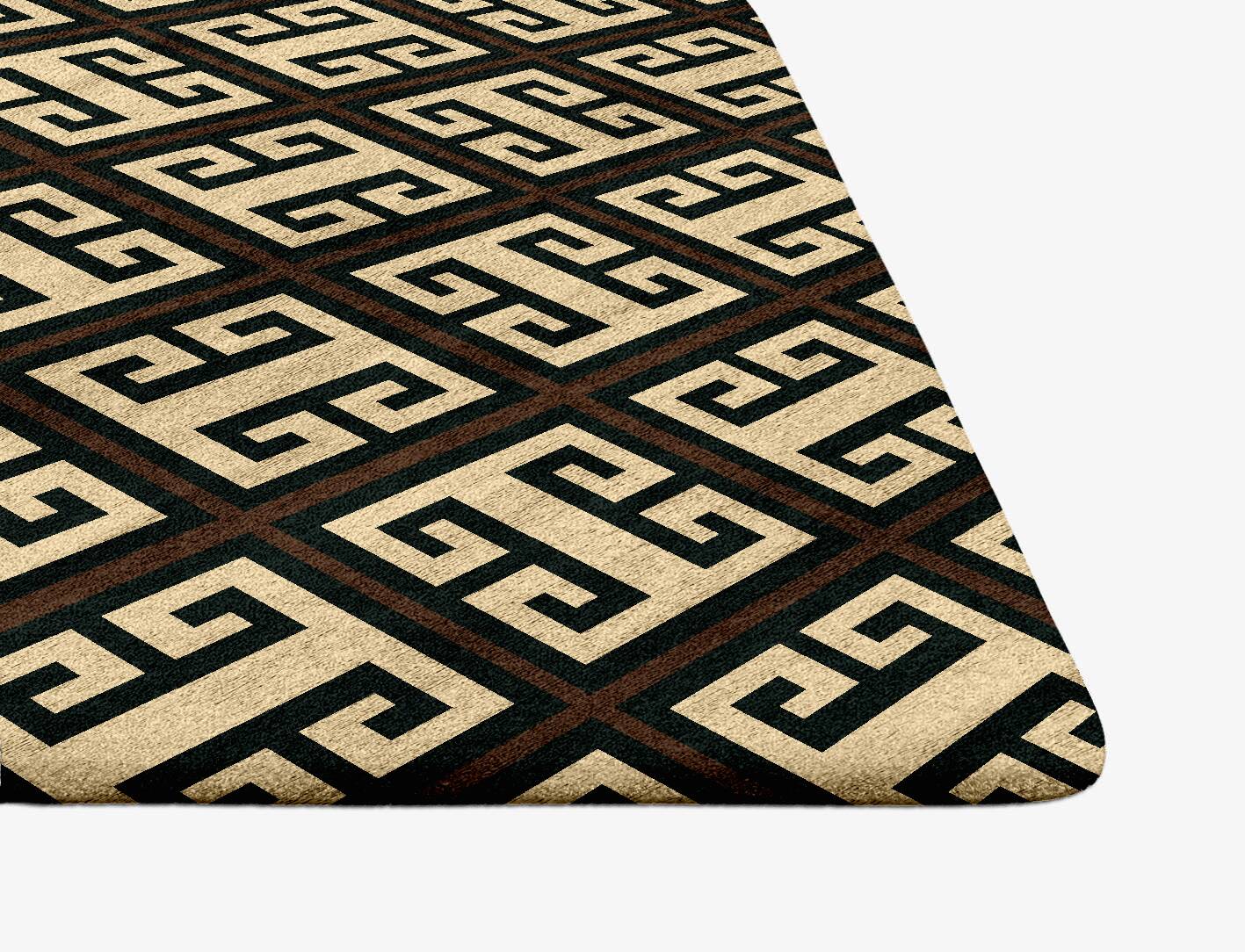 Fret Geometric Ogee Hand Tufted Bamboo Silk Custom Rug by Rug Artisan