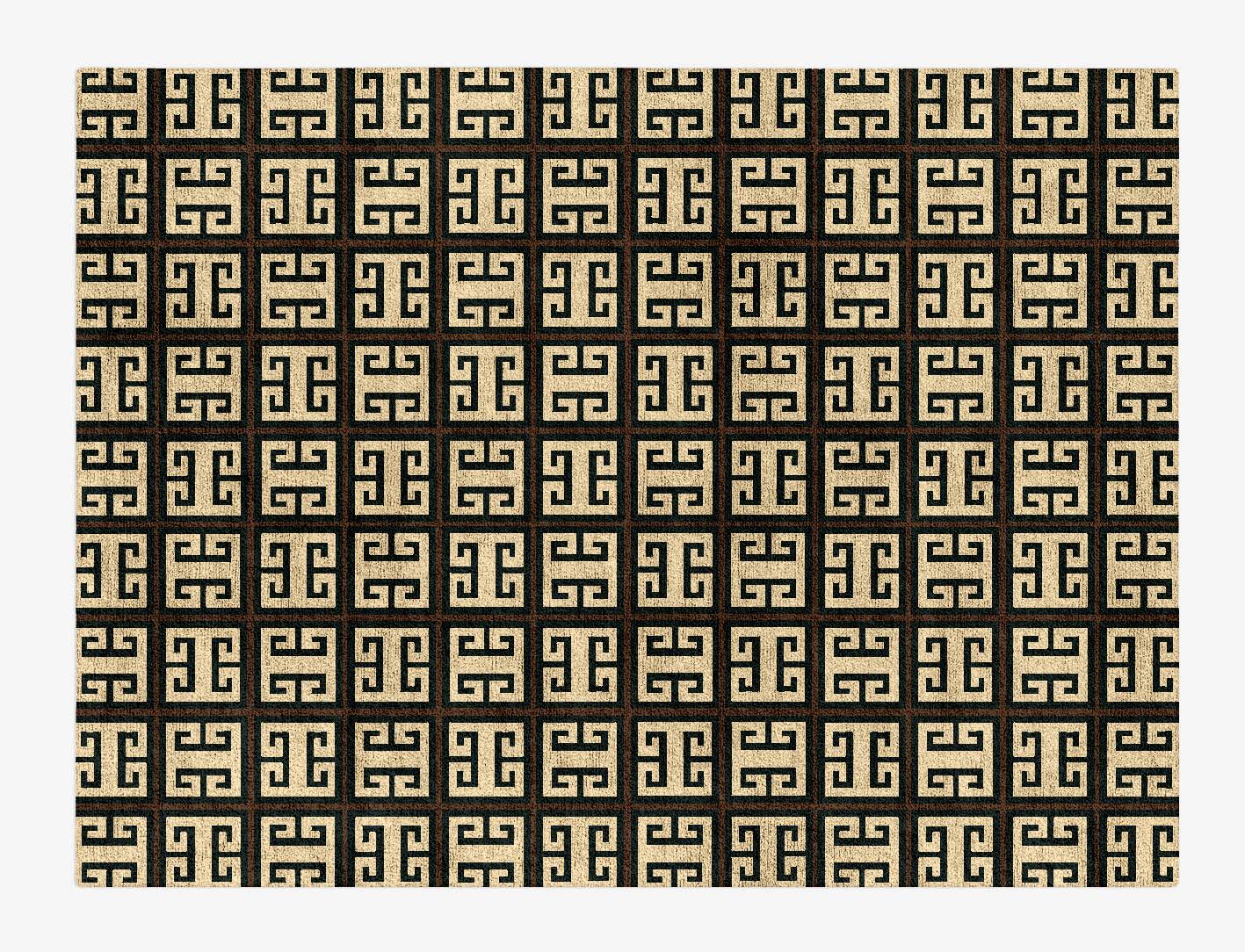 Fret Geometric Rectangle Hand Tufted Bamboo Silk Custom Rug by Rug Artisan