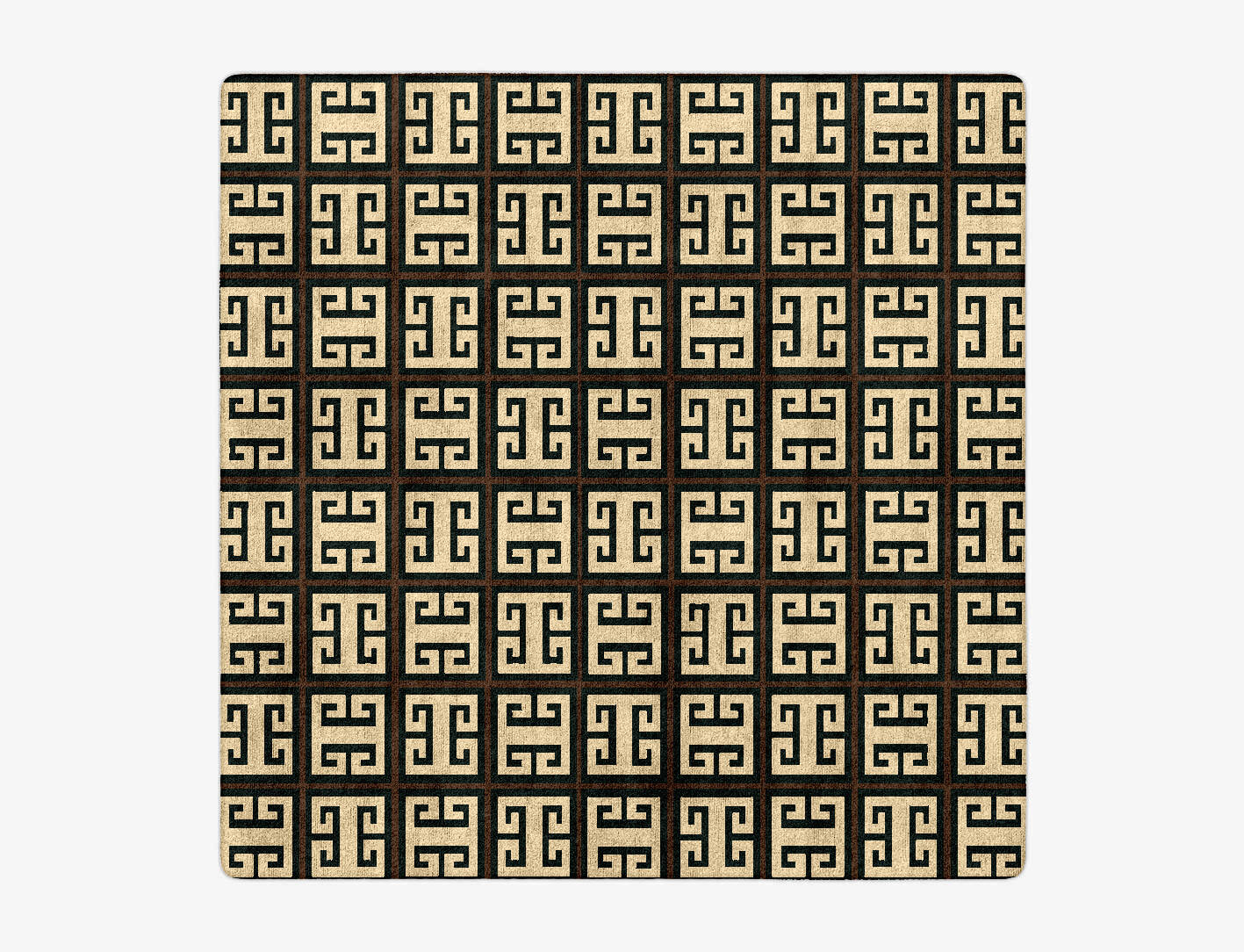 Fret Geometric Square Hand Tufted Bamboo Silk Custom Rug by Rug Artisan