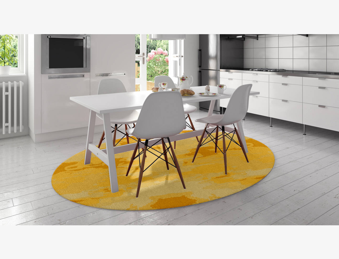 Freya Gradation Oval Hand Knotted Tibetan Wool Custom Rug by Rug Artisan