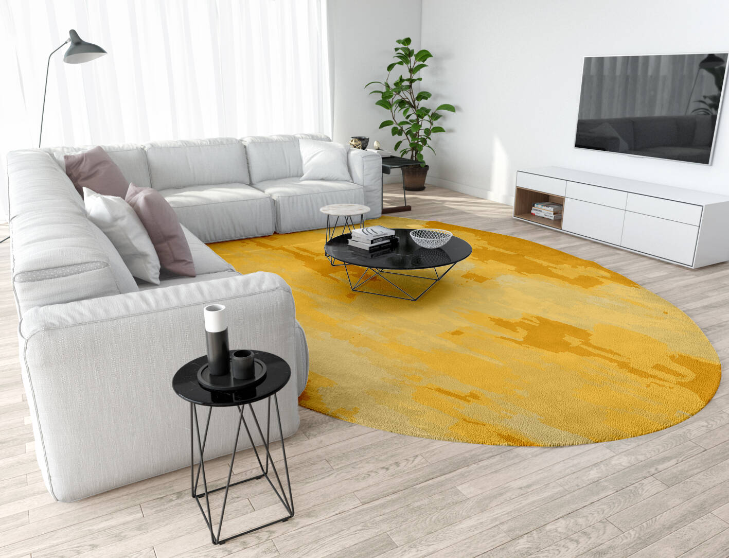 Freya Gradation Oval Hand Tufted Pure Wool Custom Rug by Rug Artisan