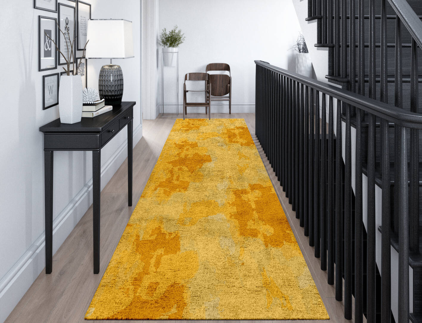 Freya Gradation Runner Hand Tufted Bamboo Silk Custom Rug by Rug Artisan