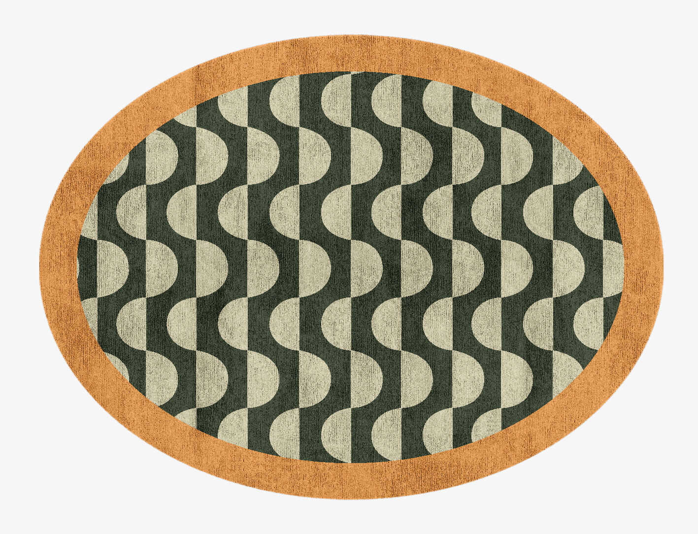 Frizzle Geometric Oval Hand Knotted Bamboo Silk Custom Rug by Rug Artisan